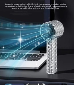Mini Ventilador de Mano con Diamantes, Recargable por USB, Portátil, con Pantalla Digital, para Viajes al Aire Libre, Ventilador de Escritorio Recargable por USB - Product Image 5
