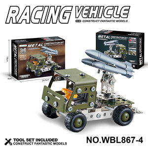 Bloques de Construcción Metálicos Educativos y Científicos <span class=keywords><strong>para</strong></span> Niños, Juego de Ensamblaje Mecánico, Combinación de Tornillos y Tuercas, Modelo de Coche de Juguete - Product Image 2