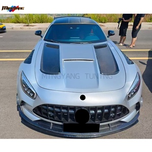 Capots moteur en fibre de carbone sèche pour Mercedes <span class=keywords><strong>AMG</strong></span> <span class=keywords><strong>GT</strong></span> GT50 GT63 GTC GTS 2015-2022, style <span class=keywords><strong>Black</strong></span> <span class=keywords><strong>Series</strong></span>, avec ouvertures de ventilation, couvercle de capot de course - Product Image 6