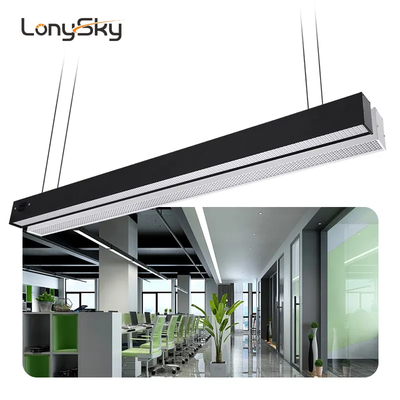 Luminária suspensa linear moderna para escritório, favo de mel, luz LED suspensa linear conectável, supermercado, casa, luzes suspensas