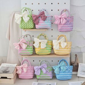Rattan Handbag <b>Straw</b> Woven Bags Female Summer Retro Hand-woven Bag <b>Bamboo</b> Vegetable Basket for Women - Product Image 2