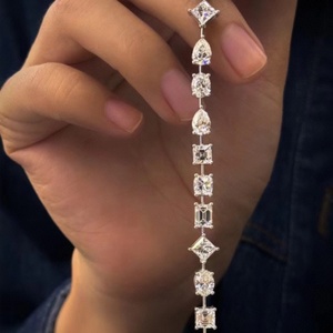 Pulsera de Diamantes Cultivados en Laboratorio con Corte Elegante, Pulsera de Oro de 10K, 14K, 18K para Mujer, Brazalete para Uso Diario, Pulsera Tenis, Joyería Personalizada - Product Image 2