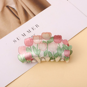 Colorful Acrylic Cute Refreshing <b>Spring</b> Flower Hair <b>Clip</b> Tulip Lily Rose Hair Accessory Wholesale Girls Hair Claw <b>Clips</b> - Product Image 6