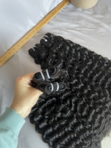 Wholesale Factory Price Natural Color Indian Bundles Raw Virgin Cuticle Aligned Hair Bundles Curly Human - Product Image 2