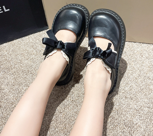 รองเท้าเจ้าหญิงสำหรับเด็กผู้หญิง รุ่นสปริงใหม่ ประดับโบว์ลูกไม้ พื้นนุ่ม เหมาะสำหรับการแสดง - Product Image 5