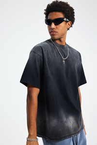 T-Shirt oversize in cotone 100% di alta qualità T-Shirt con stampa Tee Logo T-Shirt in pietra lavata con acido da uomo - Product Image 6