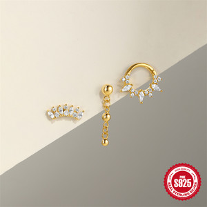 ต่างหูเงินแท้ 925 รูปทรงกลมประดับพู่ห้อยเกล็ดหิมะสุดฮิต - Product Image 4