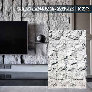 Panel de Pared de Piedra Artificial de Poliuretano (PU) para Interiores, Losa Grande de <span class=keywords><strong>Roca</strong></span> Cultivada Artificial para Decoración de Hogar, Oficina, Hotel y Restaurante - Product Image 1