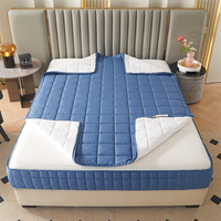 Protecteur de matelas imperméable entièrement fermé sur tous les six côtés, housse de matelas avec fermeture éclair amovible, coussin de protection de lit matelassé