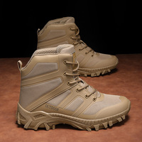 Bottes tactiques pour hommes à lacets, hauteur genou, avec doublure en maille respirante, semelle extérieure en TPR, tige en cuir microfibre, pour la randonnée en extérieur