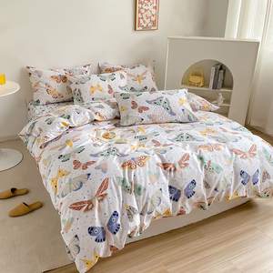 Ensemble de housse de <span class=keywords><strong>couette</strong></span> 100% coton, motif imprimé <span class=keywords><strong>papillon</strong></span>, ensemble de literie 3 pièces avec fermeture à glissière et attaches d'angle - Product Image 2