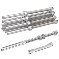 316T stainless steel cable railing threaded stud tensioner receiver round cover female terminal straight rod connector