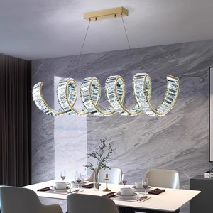 Lámpara de araña de cristal moderna, luz LED ovalada para el hogar, comedor, sala de estar, accesorio de iluminación - Product Image 3