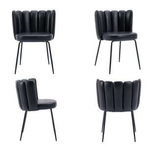 Chaises de salle à manger de style européen moderne en tissu <span class=keywords><strong>velours</strong></span> coloré avec des formes de doigts et de fleurs en cuir et métal - Product Image 4