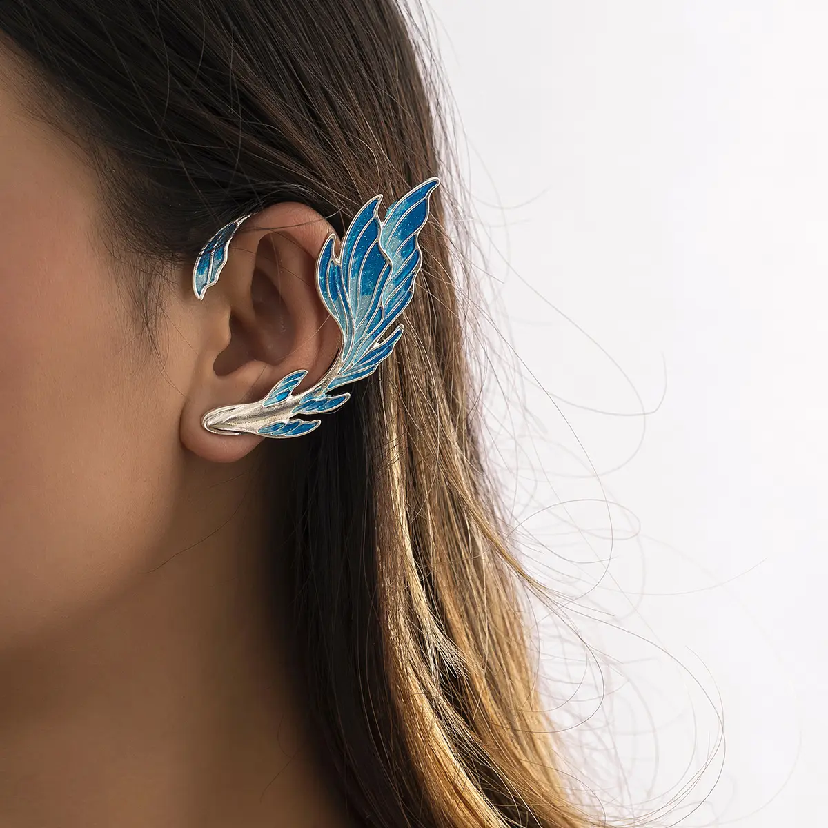 2022 New Trendy Enamel Clip On Earrings For Women Jewelry Simple Design Ear-hook Non-piercing Ear Cuff