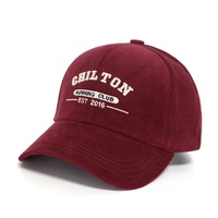 Casquettes de sport à 6 panneaux avec logo brodé personnalisé de haute qualité, casquettes de baseball ajustables pour femmes en velours côtelé à visière incurvée