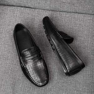 Summer New Style <b>Height</b> <b>Increasing</b> Waterproof Rubber-Soled Men's <b>Shoes</b> Fashionable Round-Toe Pattern Casual Driving <b>Shoes</b> for - Product Image 2