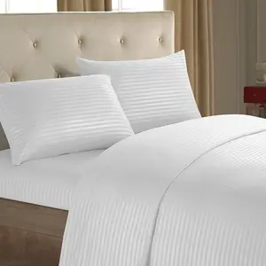 Duvet Bìa Vua Kích Thước Bộ Đồ Giường Đặt 3Cm Sọc Khăn Trải Giường 100% Polyester Khăn Trải Giường Duvet Cover Set Cho Nhà Khách Sạn