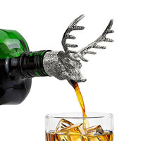 Verseur et aérateur à vin haut de gamme en alliage de zinc véritable, motif tête de cerf, article ménager, cadeau d'affaires