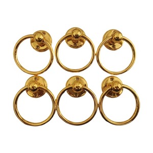 <b>Gold</b> Ring <b>Cabinet</b> Handle Zinc Alloy 50mm 55mm 60mm 70mm Chinese Style Drawer Door Pull Furniture Hardware - Product Image 1