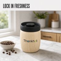 Conteneur de stockage de grains de café hermétique en acier inoxydable 304 au design contemporain, boîte ronde empilable, emballage personnalisé