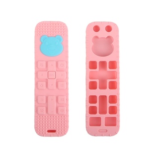 Mordedor de silicona de grado alimenticio para bebés, molde privado, resistente al desgaste, juguete para morder, cuidado de las encías, negro, azul, rosa - Product Image 1
