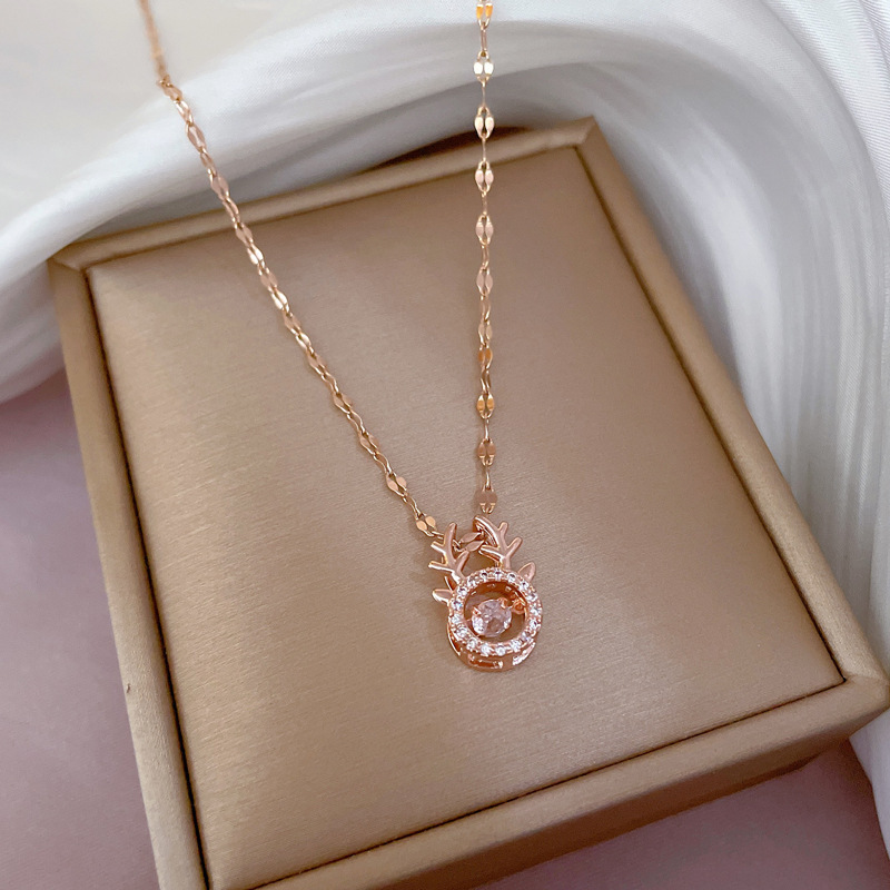 J218 titanium steel necklace copper pendant