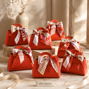 Sac cadeau pliable de luxe en PU durable avec poignée en ruban pour l'emballage de bijoux, l'emballage cadeau de Noël et la présentation en magasin - Product Image 1