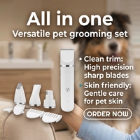 Tondeuse professionnelle sans fil pour animaux de compagnie, chiens et chats, avec lames métalliques, kit de toilettage