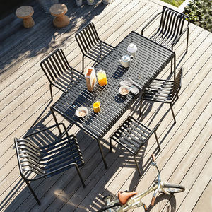 Ensemble de mobilier d'extérieur multicolore en alliage d'aluminium pour hôtels, patios, terrasses, fêtes, balcons, cafés et restaurants, avec fauteuils - Product Image 4