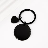 Porte-clés vintage en acier inoxydable Ywyougang, avec bord perlé, mini-plaque cœur vierge à graver, 4 couleurs, cadeau personnalisé pour couple