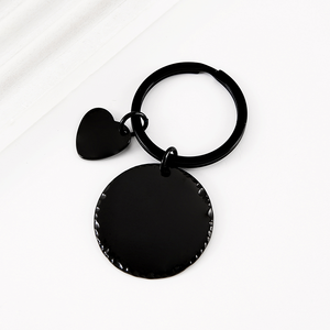 Porte-clés vintage en acier inoxydable Ywyougang, avec bord perlé, mini-plaque cœur vierge à graver, 4 couleurs, cadeau personnalisé pour <span class=keywords><strong>couple</strong></span> - Product Image 5
