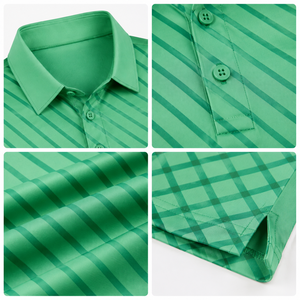 Polo de golf personnalisé pour hommes, imprimé géométrique, chemises de golf performantes, séchage rapide, respirant, extensible, fabricant OEM, étiquette privée - Product Image 3