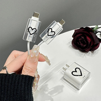 Coque de chargeur en Silicone souple coeur d'amour pour iPhone 18W 20W couvercle de câble de protection de tête de chargeur