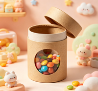 Scatola in Plastica PET Trasparente per Alimenti con Finestra, Tubo Riciclabile per Confezionamento di Caramelle, Cioccolato e Biscotti, Direttamente dal Produttore