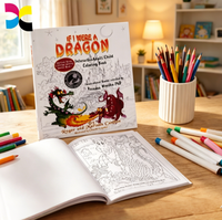 Livre de coloriage sur le thème du dragon personnalisé, papier épais recyclable écologique, livre d'apprentissage parent-enfant respectueux de l'environnement