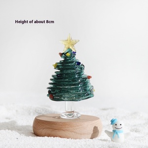 Hecho a mano pequeño Mini árbol de Navidad luces decorativas artesanías de vidrio adornos de escritorio regalos de navidad - Product Image 6