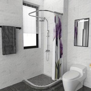 Tringle à rideau télescopique en U, étanche et anti-moisissure, pour salle de bain, avec paroi de douche et rail de penderie - Product Image 3