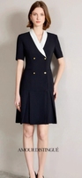 Original noir Double bouton luxe blanc revers robe costume pour les femmes vêtements de cérémonie classique bureau en gros usine conception ample
