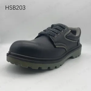 CMH, Industri Berat 4 Inci Sepatu Keselamatan Kerja Anti-tusukan Hitam Sepatu Keamanan Kerja Tahan Minyak Pabrik Makanan untuk Uniseks HSB203