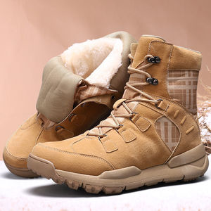 Botas de Senderismo para Hombre, Forradas de Lana, de Caña Alta, Botas de Nieve para Invierno, Zapatos de Trekking para Exteriores, Tacón Medio, Color Sólido, Botas Casuales - Product Image 4