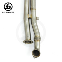 CSZ Nouveau Collecteur d'échappement HFD G80 G82 M3 M4 SS304 76-101mm, Tuyau intermédiaire résonné en forme de S à ajustement parfait