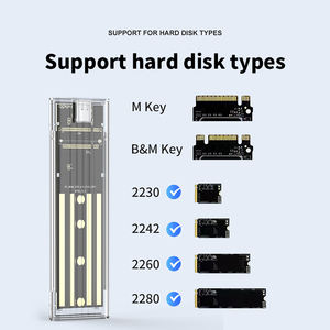 M2 SSDケース高速外部SATA M.<span class=keywords><strong>2</strong></span> NGFFエンクロージャーUSB 3.0 Gen 10Gbps互換NGFF 2242 2260 2280アダプターディスクボックス - Product Image 6