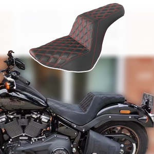 เบาะนั่งมอเตอร์ไซค์แบบสั่งทำพิเศษ รุ่น Custom World Motorcycle Step Diamond สำหรับ Softail <span class=keywords><strong>Sport</strong></span> <span class=keywords><strong>Glide</strong></span> FLSB ปี 2018-2024 สไตล์คลับ สำหรับการดัดแปลง/อัพเกรด - Product Image 4