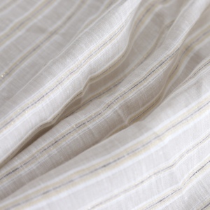 <span class=keywords><strong>Tissu</strong></span> tissé rayé en <span class=keywords><strong>lin</strong></span> 92% et lurex 8% argent et or pour chemises et robes - Vente en gros - Product Image 4