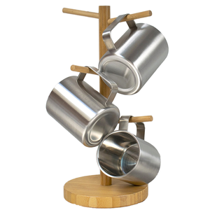 Brushed Polished SS304 Food Grade <b>Double</b> <b>Wall</b> Stainless Steel Modern Leak-Proof BPA Free Coffee <b>Mugs</b> Handle Camping Tumbler Cups - Product Image 1