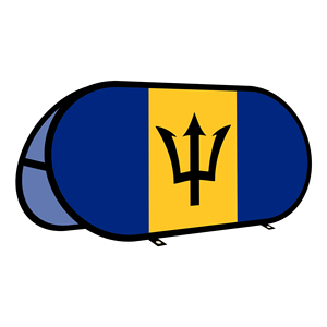 Bannière ovale Barbados en tissu tricoté warp-knit pour la publicité extérieure et la promotion, idéale pour les tentes extérieures - Product Image 1