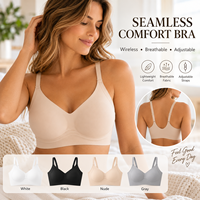 Soutien-gorge sans couture sans armatures à bonnets moulés pour femme, bretelles réglables, maintien latéral lisse, confort quotidien, usine de lingerie OEM ODM