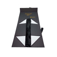 Boîte d'emballage en papier pour chaussures en carton rigide magnétique noir mat de luxe Grand emballage Boîtes cadeaux personnalisées avec ruban
