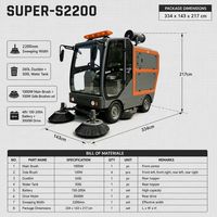 Balayeuse multifonctionnelle pour sols, rues et routes 2200 mm 22000 ㎡ Moteur de propulsion 3000W 140 bars pour concessionnaires